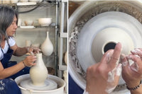 Shaping a Bottle on the Potters Wheel