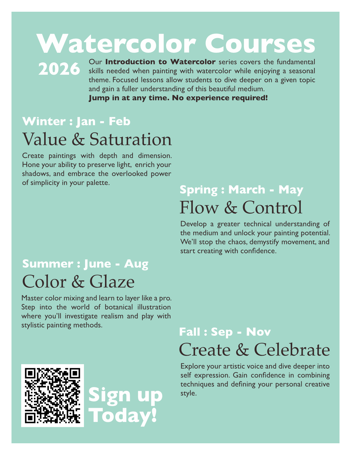 watercolor courses at echo art studio