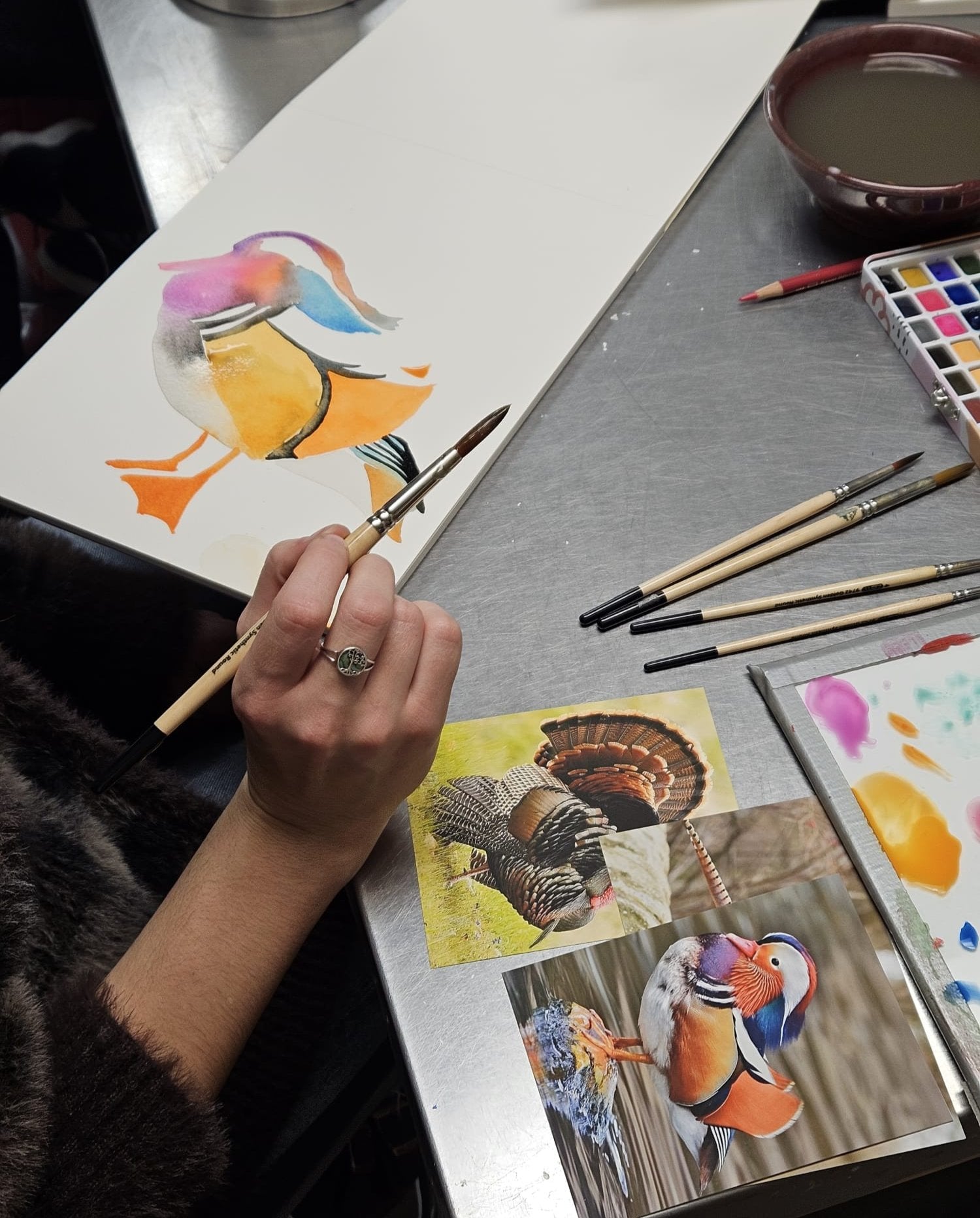 watercolor student painting