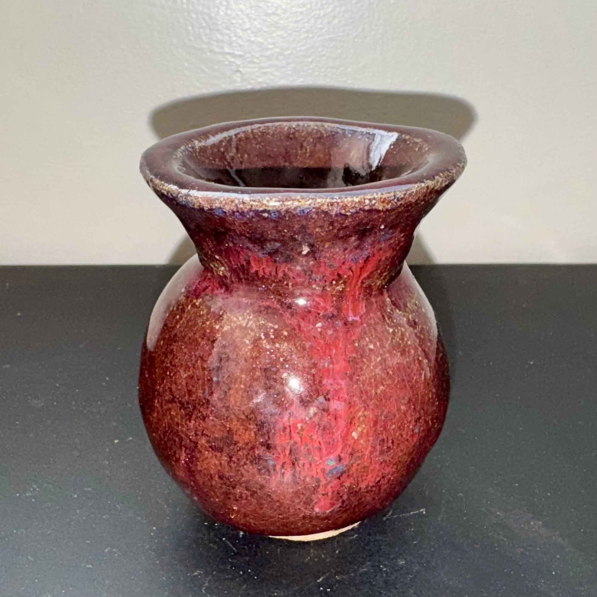 hand-built red vase