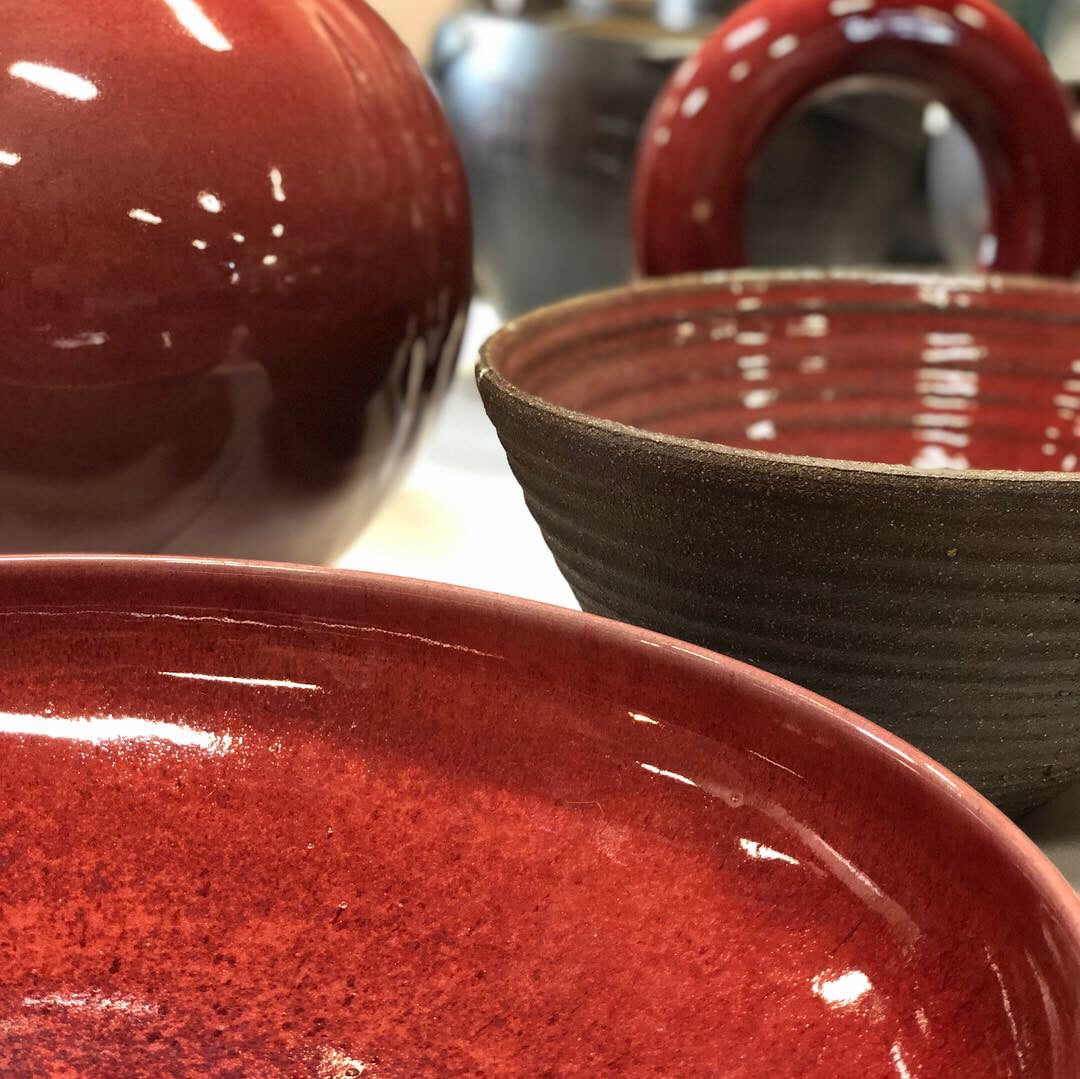 copper red bowls in reduction
