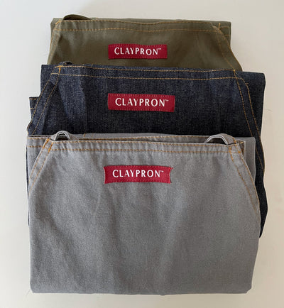 Claypron in olive green denim blue and silver gray