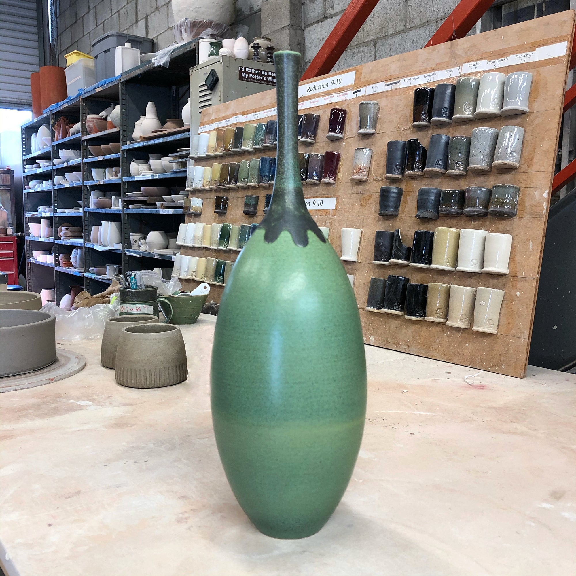 matt patina in reduction tall bottle